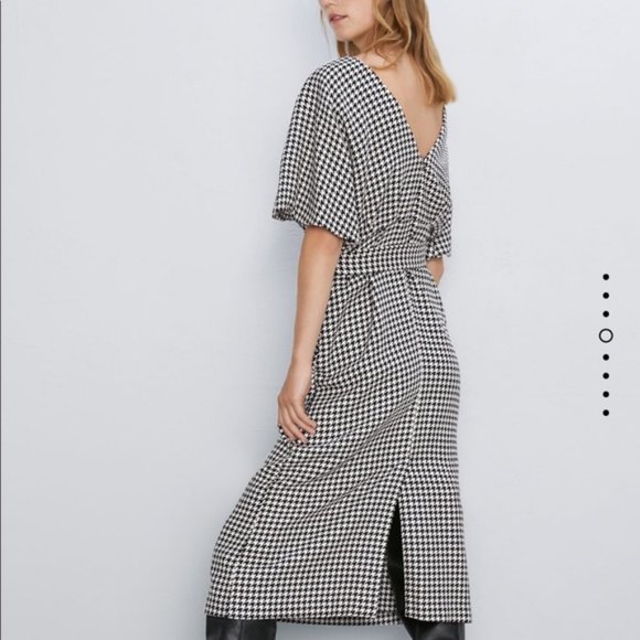 Zara Dresses & Skirts - NWT ZARA S HOUNDSTOOTH Check Short Sleeve Dress